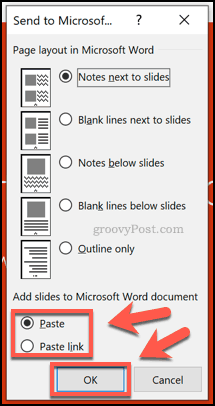 Options de formatage pour les documents dans PowerPoint
