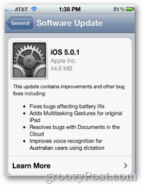 Apple lance iOS 5.0.1 avec des réactions mitigées