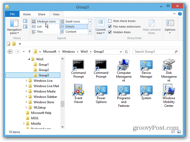 Comment modifier le menu utilisateur expérimenté de Windows 8