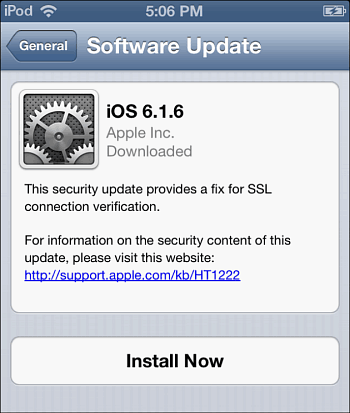 Mise à jour iOS 6.1.6