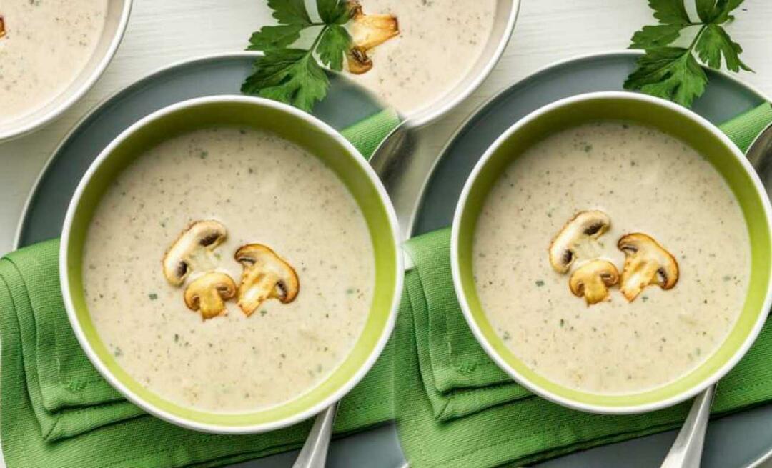 Délicieuse recette de soupe crémeuse aux champignons de Güzzide Mertcan! Soupe aux champignons curative