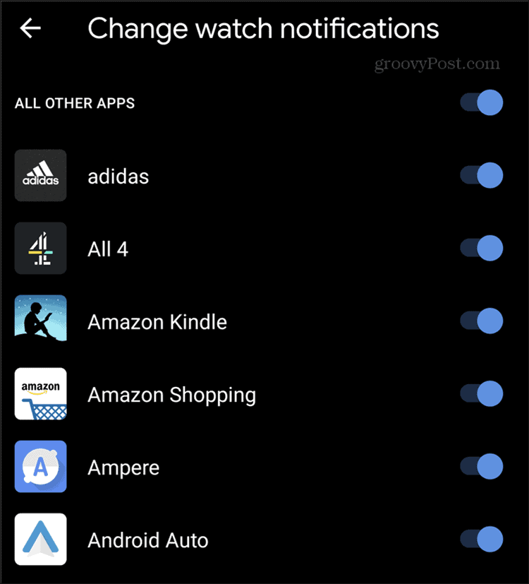Notifications WearOS toutes les notifications