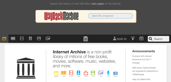 Des sites Web comme Way Back Machine peuvent capturer le contenu des sites de médias sociaux indexés par les moteurs de recherche.