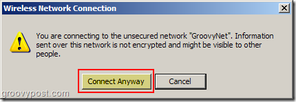 Avertissement de connexion non sécurisée au réseau sans fil de Windows XP:: groovyPost.com