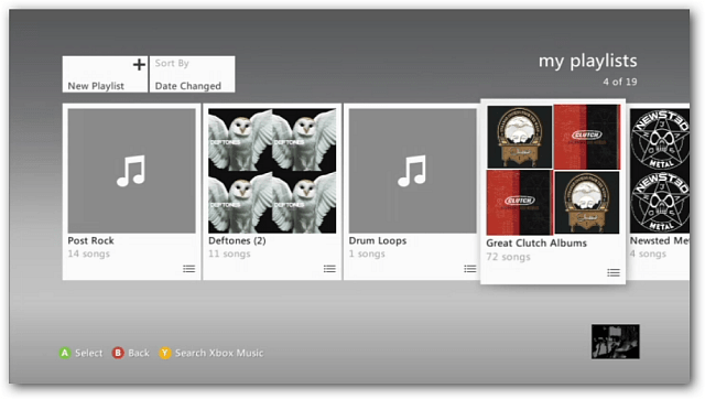 Playlists sur Xbox 360