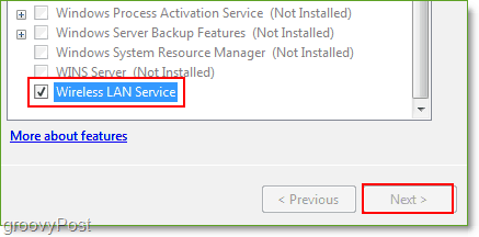 Capture d'écran - Windows Server 2008 Activer la fonction de service LAN sans fil
