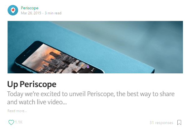 lancement de périscope