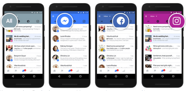 Facebook a permis aux entreprises de lier leurs comptes Facebook, Messenger et Instagram dans une seule boîte de réception afin de pouvoir gérer les communications en un seul endroit.