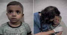C'est ainsi que le médecin a tenté de calmer l'enfant palestinien qui tremblait de peur lors de l'attaque israélienne.