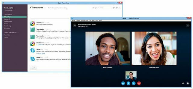 intégration slack et skype