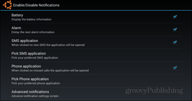 Paramètres de notification Ubuntu Lockscreen