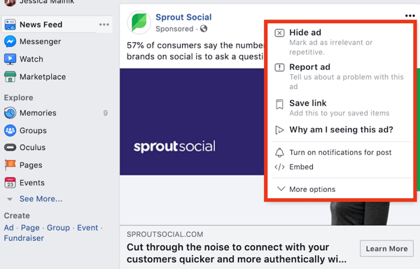 Recherchez les publicités Facebook de vos concurrents, étape 9.