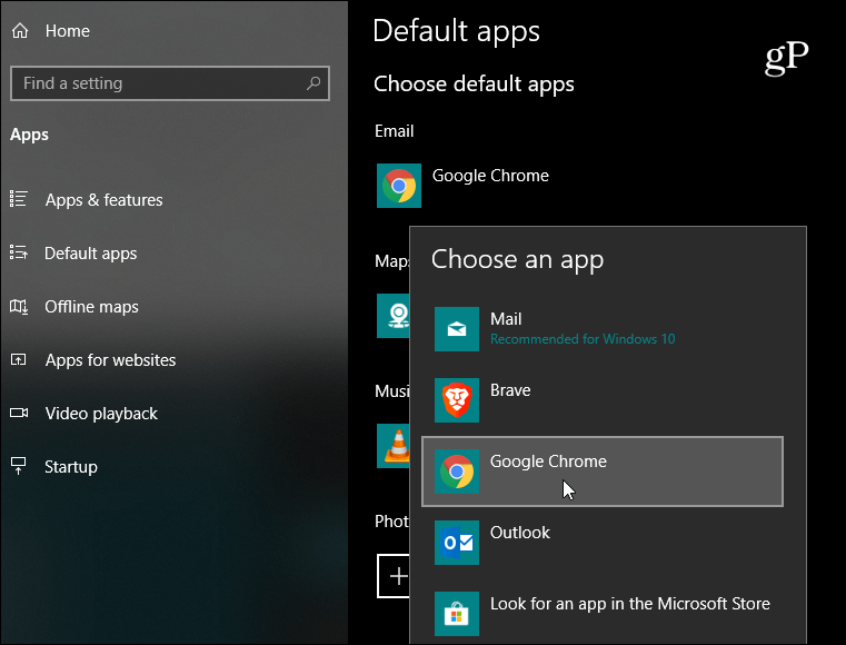 3 applications par défaut Windows 10