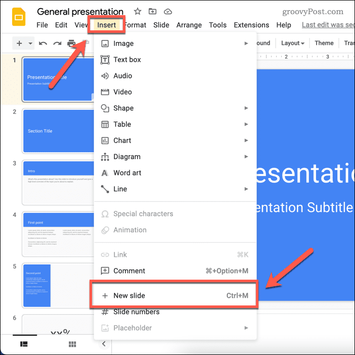 Créer une nouvelle diapositive dans Google Slides