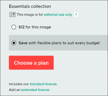 Un service de stock art peut vous permettre de choisir le type de licence d'image dont vous avez besoin.
