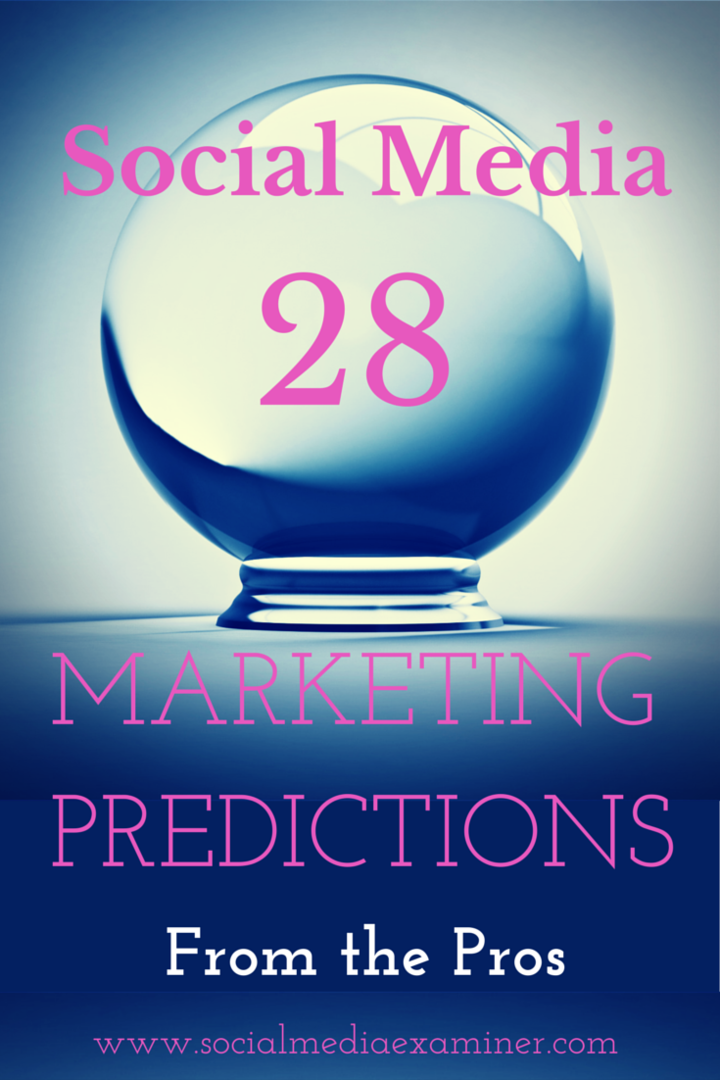 28 prévisions de marketing sur les médias sociaux pour 2015 par les pros: examinateur des médias sociaux