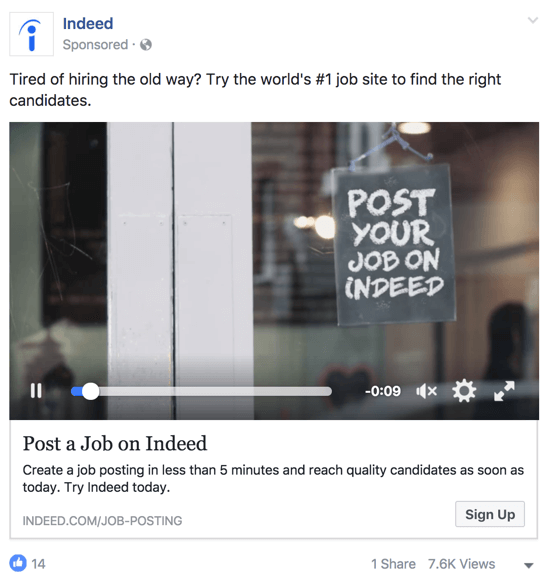 Assurez-vous que votre publicité Facebook transmet clairement les avantages de votre offre à votre public cible.