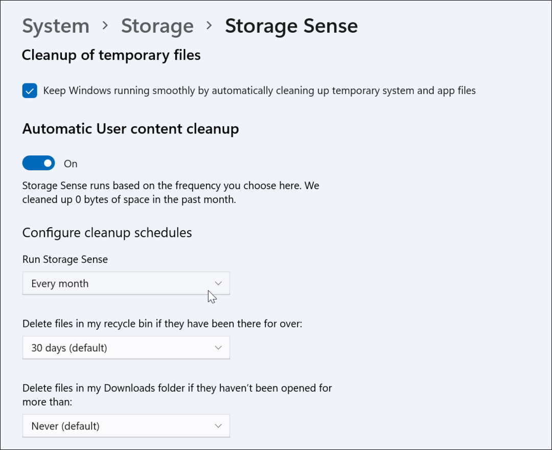 Comment activer et configurer Storage Sense sur Windows 11