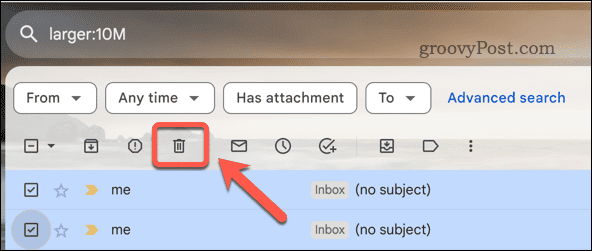Supprimer les e-mails Gmail des résultats de recherche