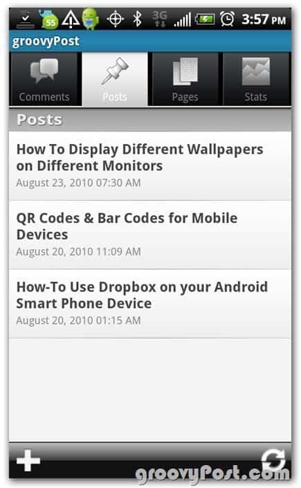 Wordpress sur Android créer un article
