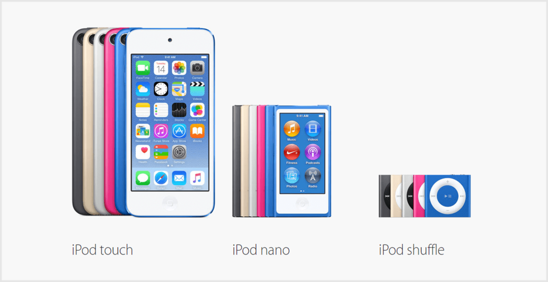 Nouvelle gamme Apple iPod annoncée aujourd'hui