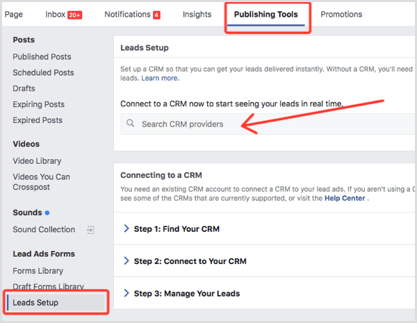 Facebook Lead Ads Configuration CRM