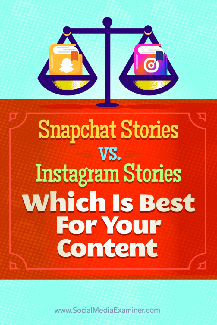 Histoires Snapchat vs. Histoires Instagram: ce qui convient le mieux à votre contenu: Social Media Examiner