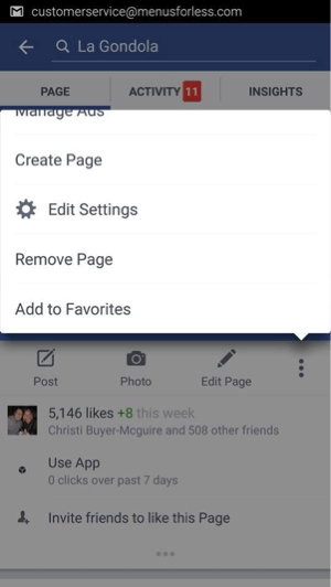 Sur mobile, visitez votre page Facebook et appuyez sur Modifier les paramètres. Sur le bureau, cliquez sur Paramètres.