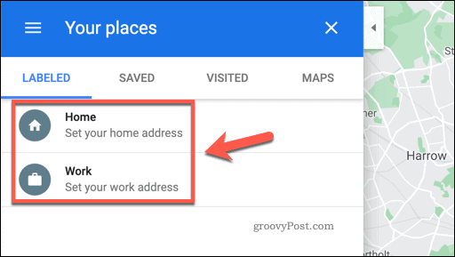 Menu Google Maps Your Adresses