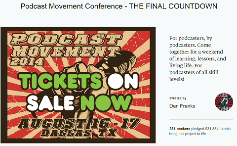 mouvement de podcast kickstarter