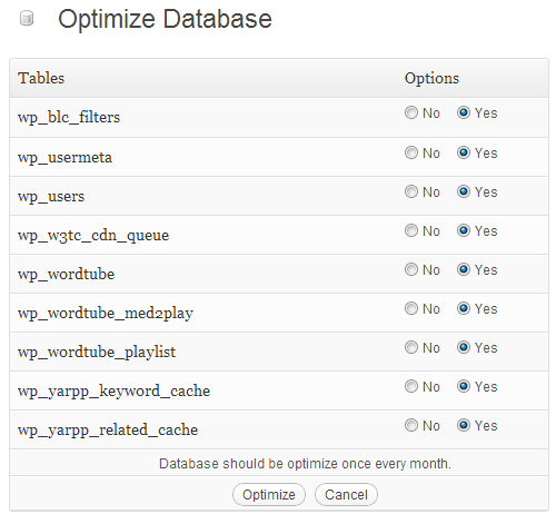 optimiser la base de données wordpress