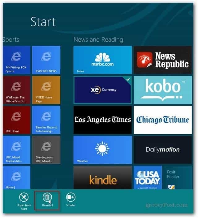 Comment désinstaller une application Windows 8