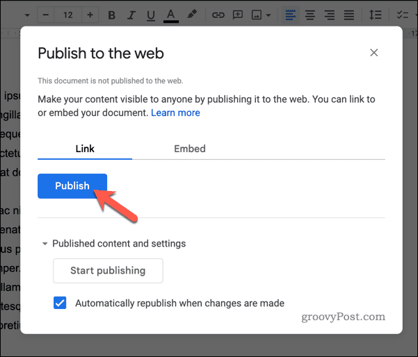 Publier un document Google Docs sur le Web