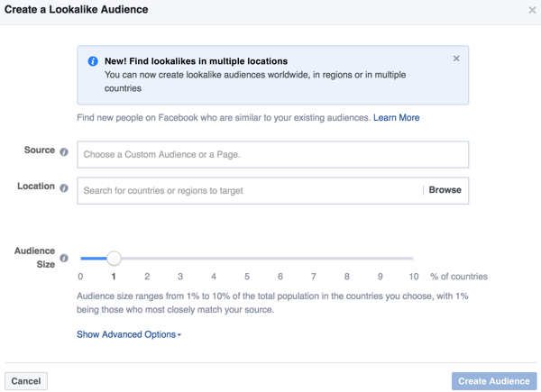 Facebook Ads Manager vous permet de créer une audience similaire à une audience qui a déjà interagi avec votre entreprise.