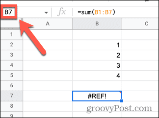 Référence de cellule Google Sheets