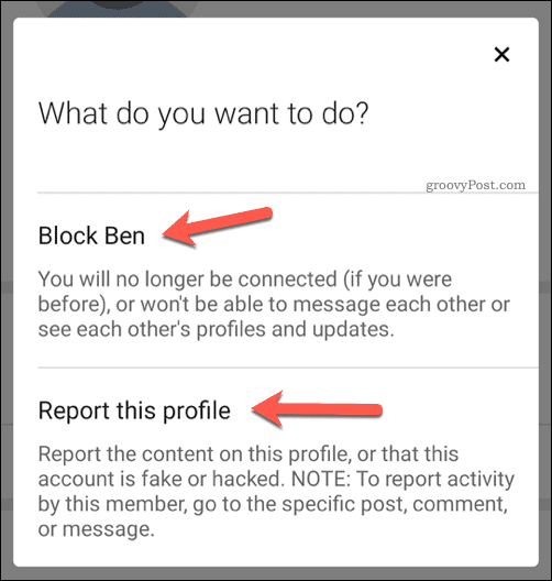 Choisir de bloquer ou de signaler un utilisateur sur LinkedIn