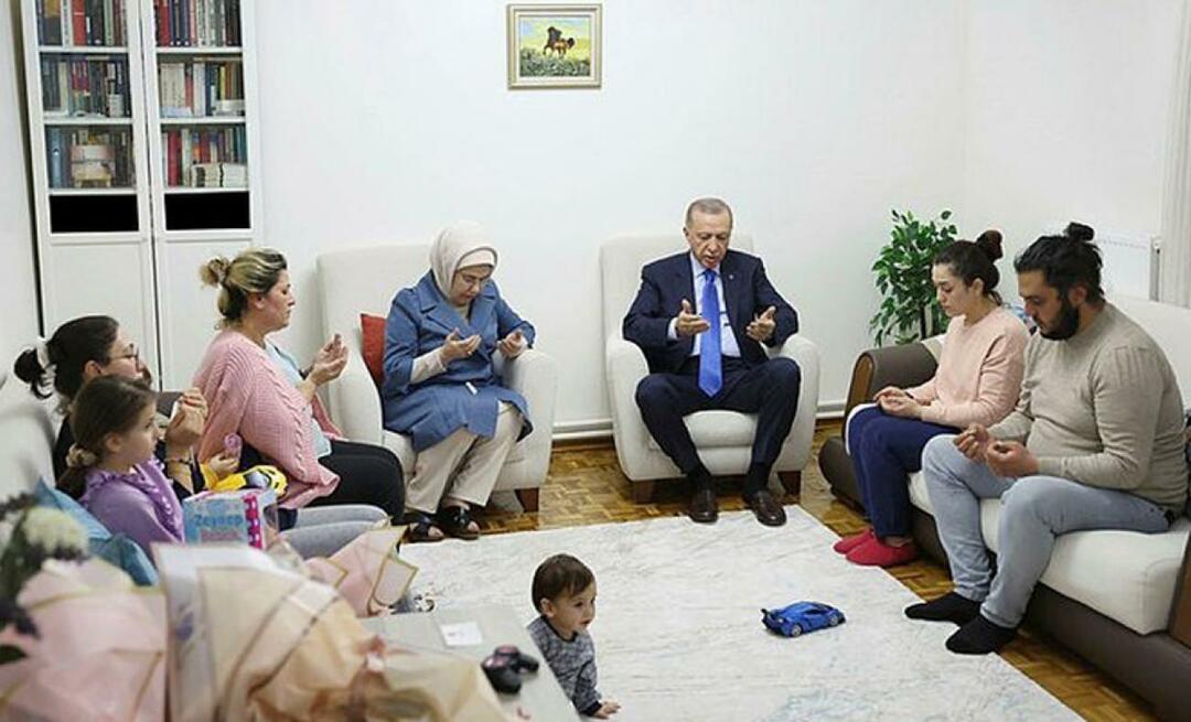 Une visite significative du président Erdoğan et Emine Erdoğan à la famille des survivants du tremblement de terre !