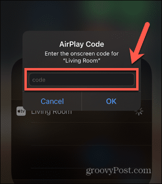 code d'accès iphone airplay