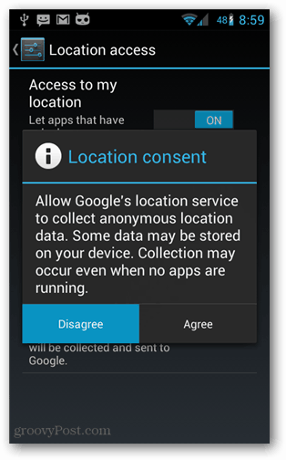 consentement de localisation android