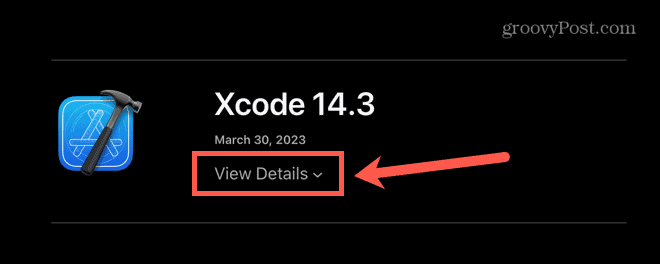 xcode afficher les détails
