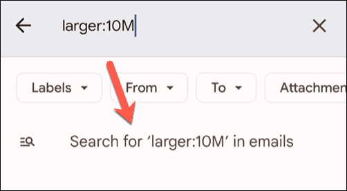 Lancer une recherche Gmail sur mobile