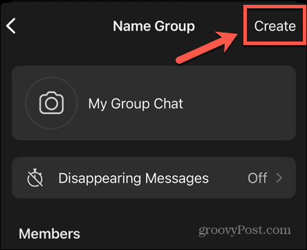 signal créer un groupe