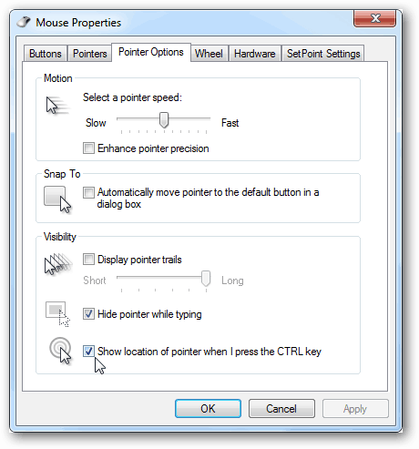 Comment trouver facilement le pointeur de la souris dans Windows