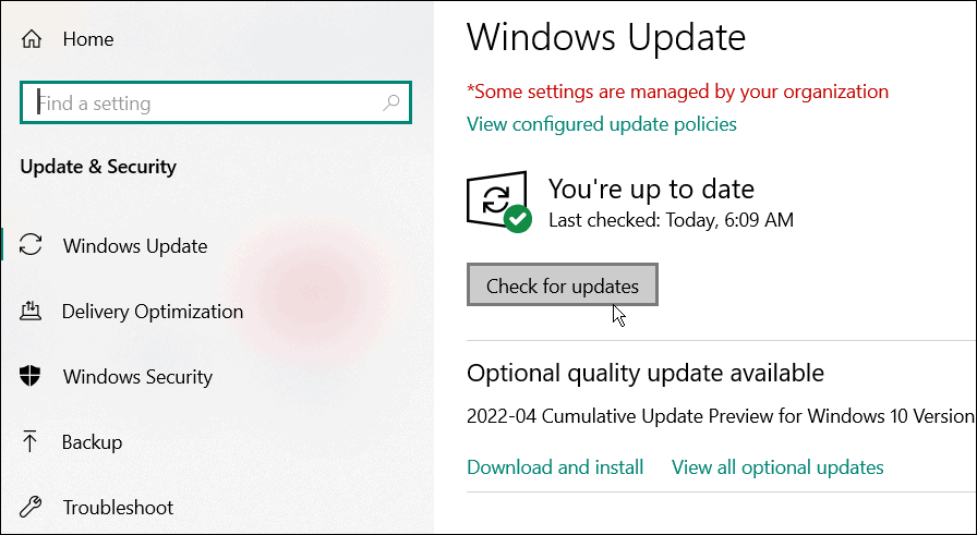 vérifier les mises à jour windows 10
