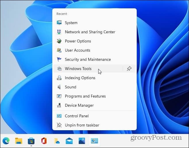 Accéder aux éléments CPL Barre des tâches Windows 11