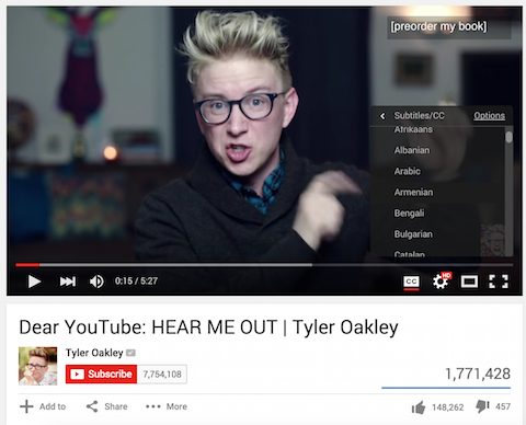 vidéo de tyler oakley avec sous-titres