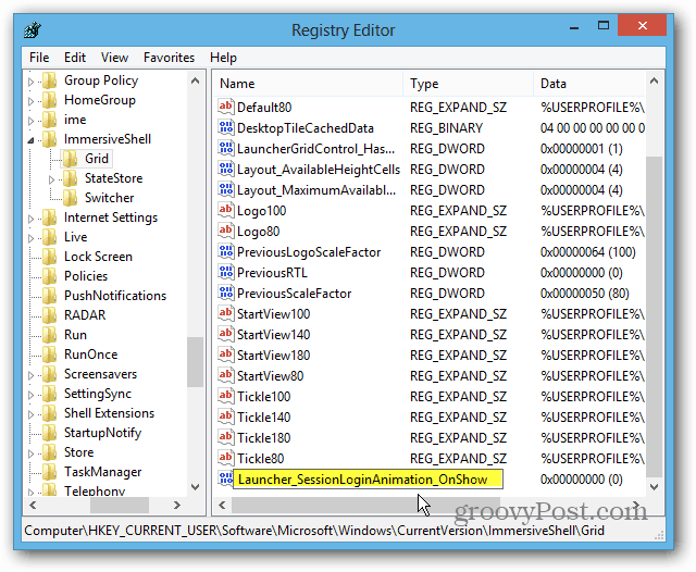 Valeur DWORD du registre Windows 8