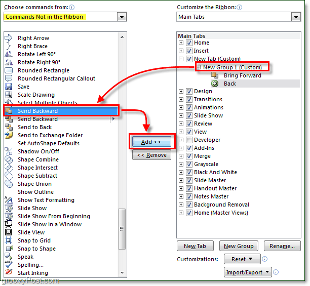 ajouter des commandes au ruban dans Office 2010