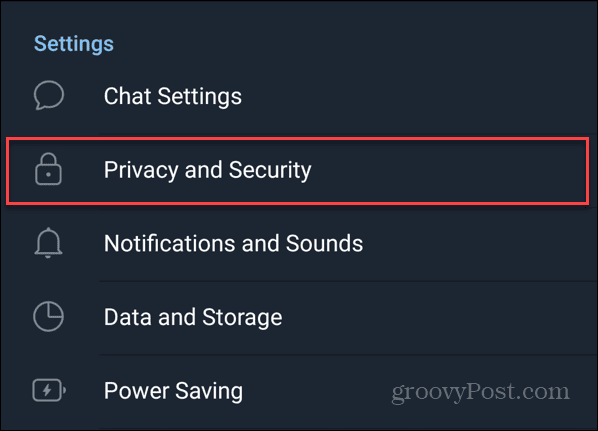 Paramètres de confidentialité et de sécurité dans Telegram sur Android