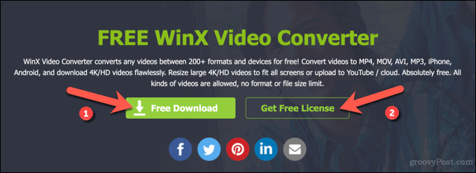 Téléchargement de WinX Video Converter